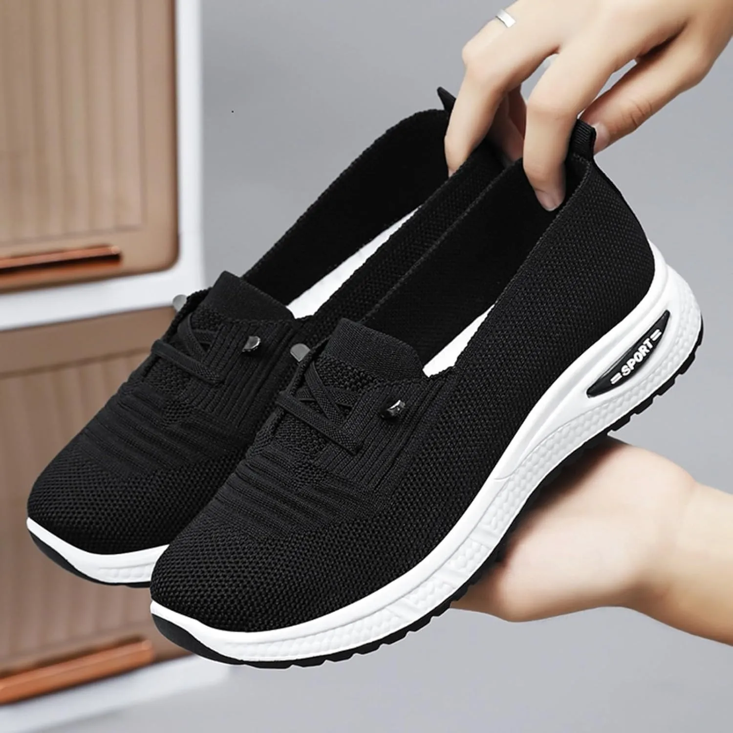 Orthopedic Shoes for Women, Womens Slip On Walking Sneakers Breathable Tennis Shoes Comfortable Mesh Non-Slip Shoes