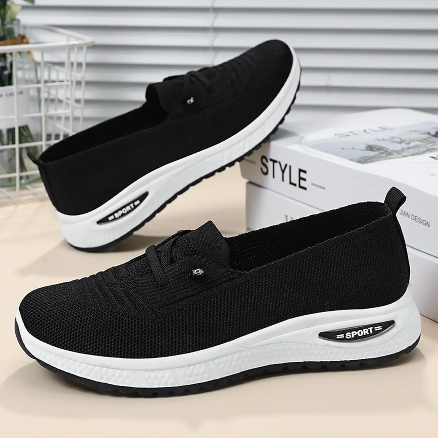 Orthopedic Shoes for Women, Womens Slip On Walking Sneakers Breathable Tennis Shoes Comfortable Mesh Non-Slip Shoes