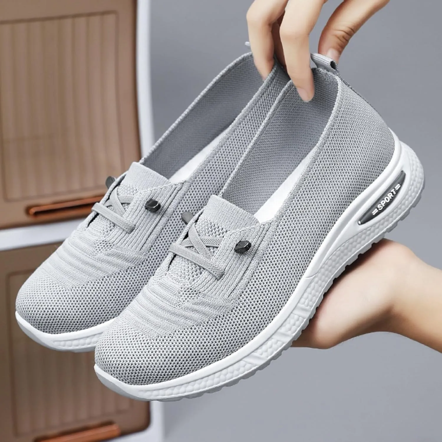 Orthopedic Shoes for Women, Womens Slip On Walking Sneakers Comfortable Mesh Non-Slip Shoes Breathable Tennis Shoes