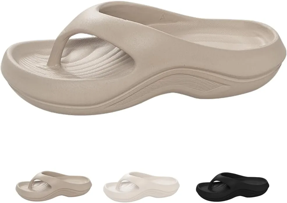 Pillow Slides for Women Pillow Arch Support Flip Flops Orthopedic Sandals for Women Recovery Flipflops Pillow Non-Slip Summer Beach Shoes Comfort Lightweight