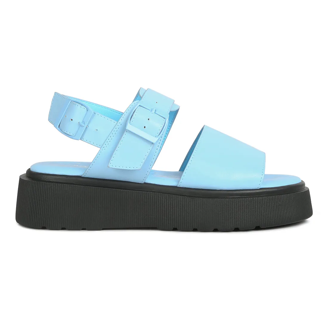 Pin Buckle Platform Sandals