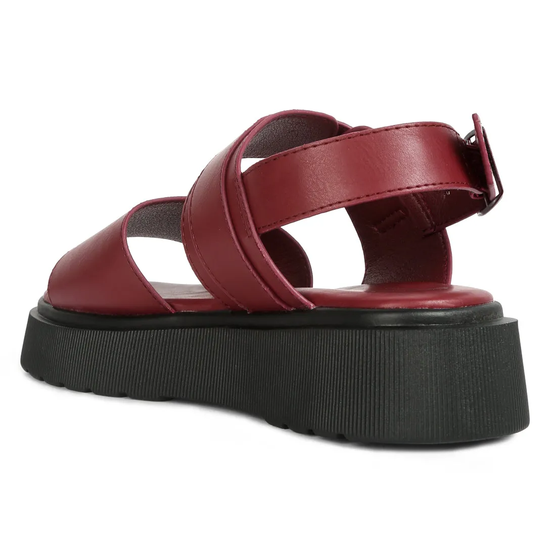 Pin Buckle Platform Sandals