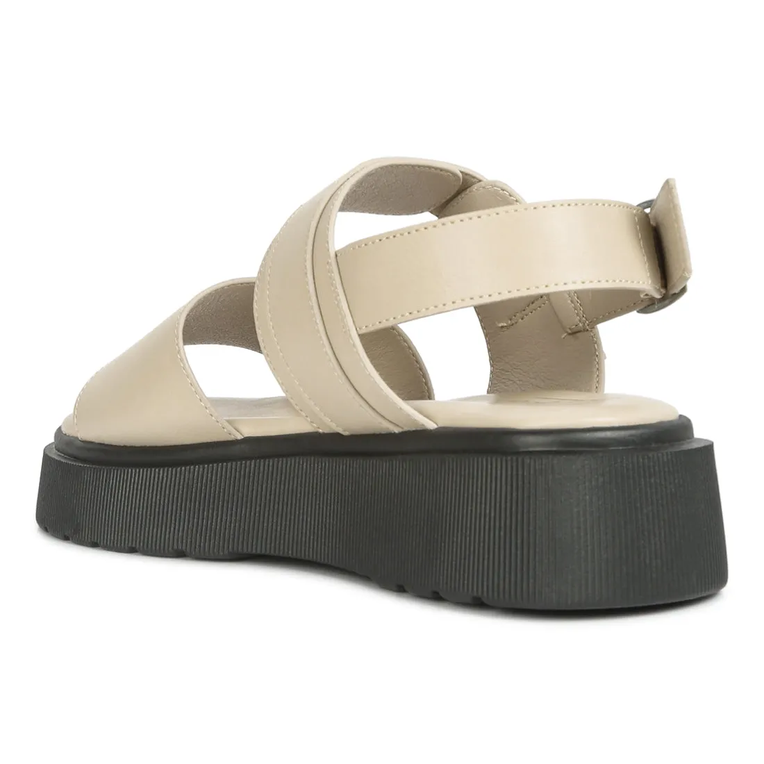 Pin Buckle Platform Sandals