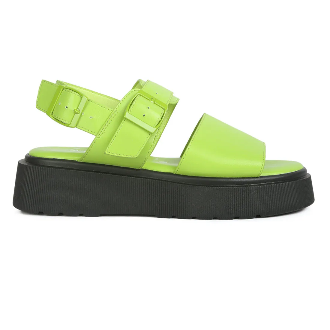 Pin Buckle Platform Sandals