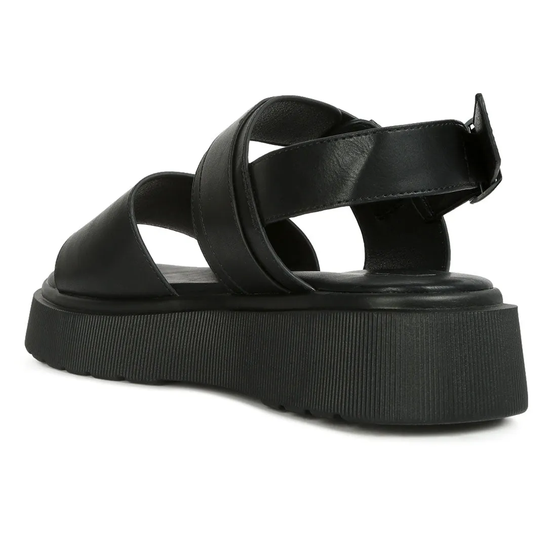 Pin Buckle Platform Sandals
