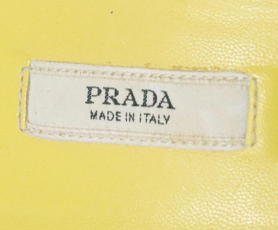 Prada Brown Print Heeled Mules sz 10