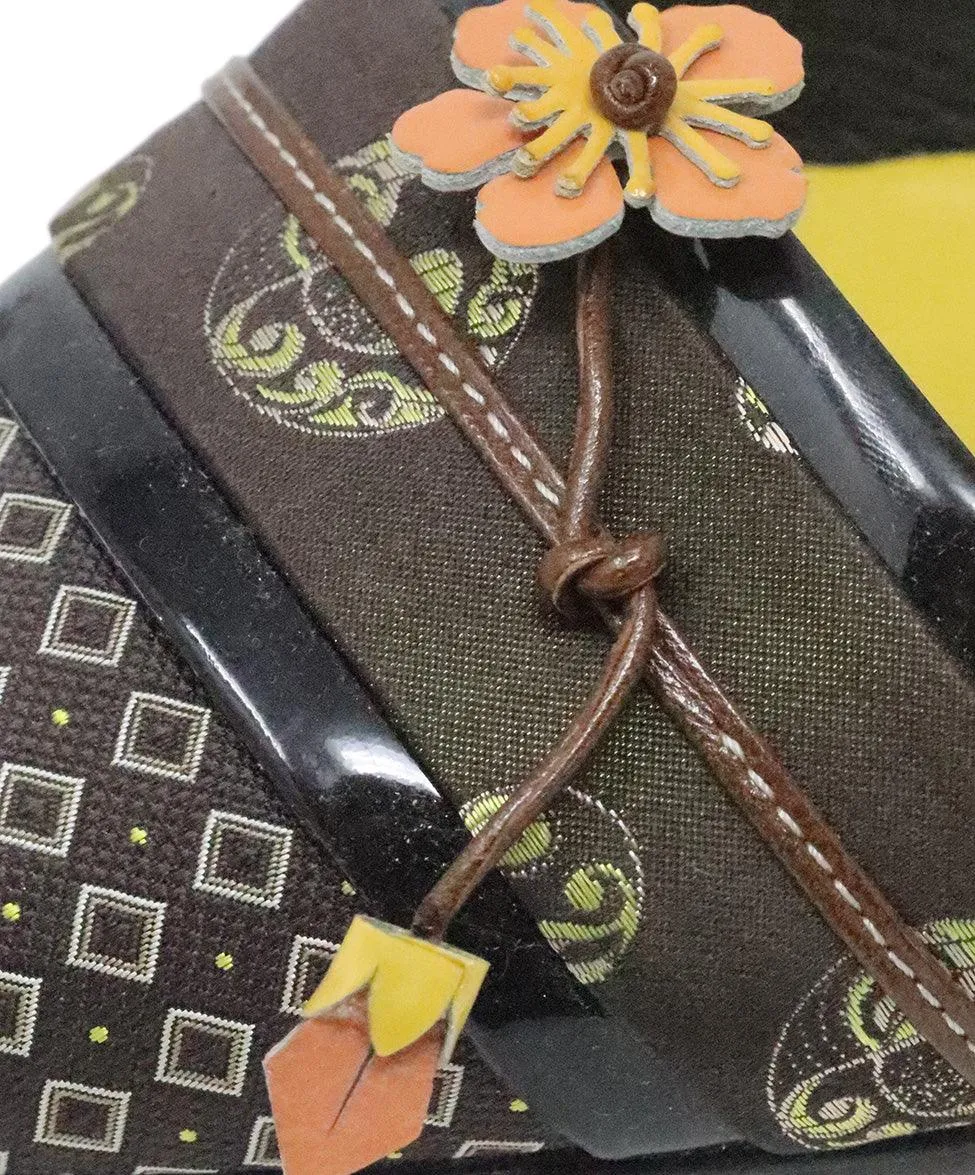 Prada Brown Print Heeled Mules sz 10