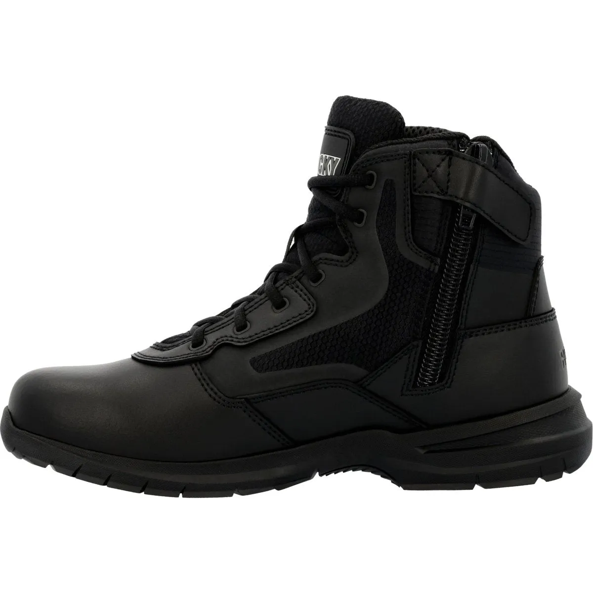 Rocky Cadet 6" Men's Side Zip Public Service Boots Rkd0104 In Black