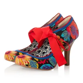 Ruby Shoo Willow BLACK BOTANICS  Matching bag santiago also available
