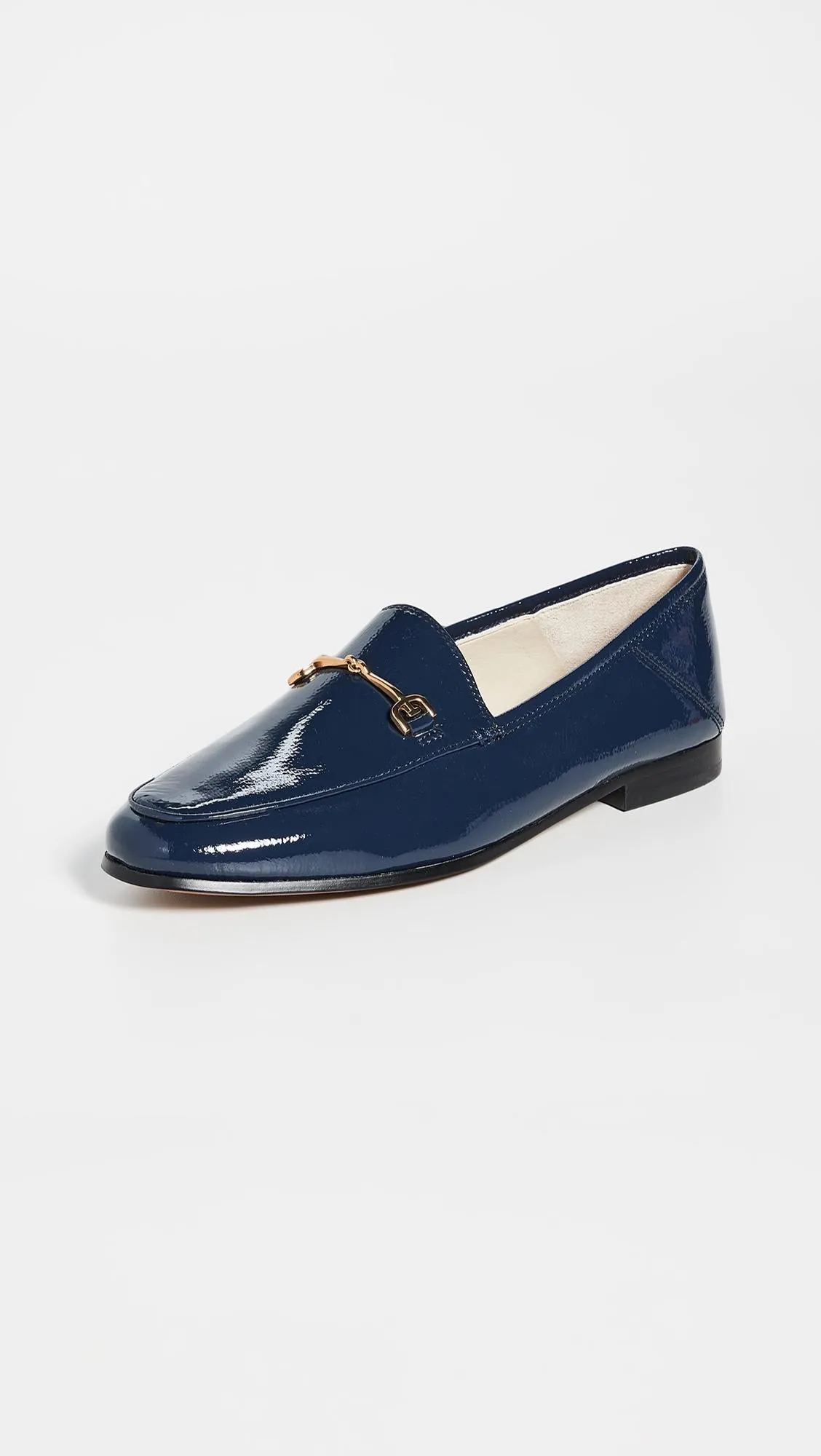 Sam Edelman Lior Navy Patent Leather Bit Loafer Slip On Classic Flat Shoes