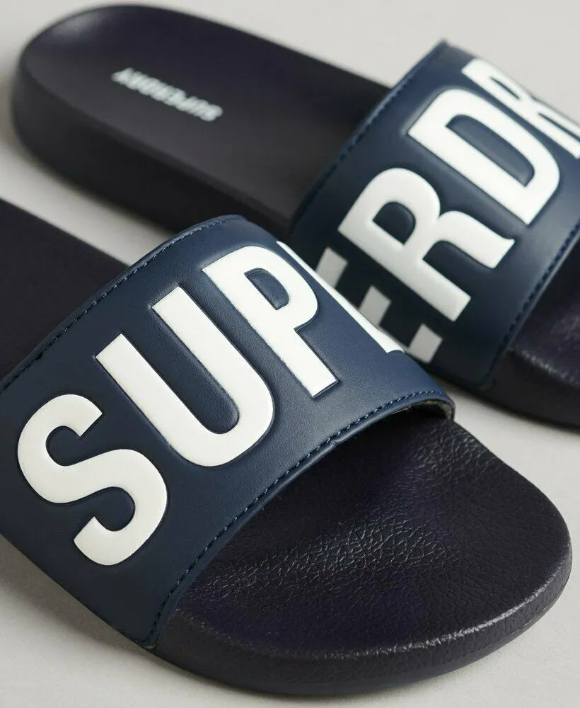 Superdry Code Core Pool Sliders - Deep Navy/Optic
