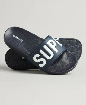 Superdry Code Core Pool Sliders - Deep Navy/Optic