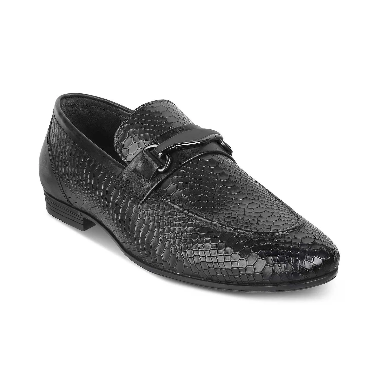 The Rytom Black Men's Leather Loafers Tresmode