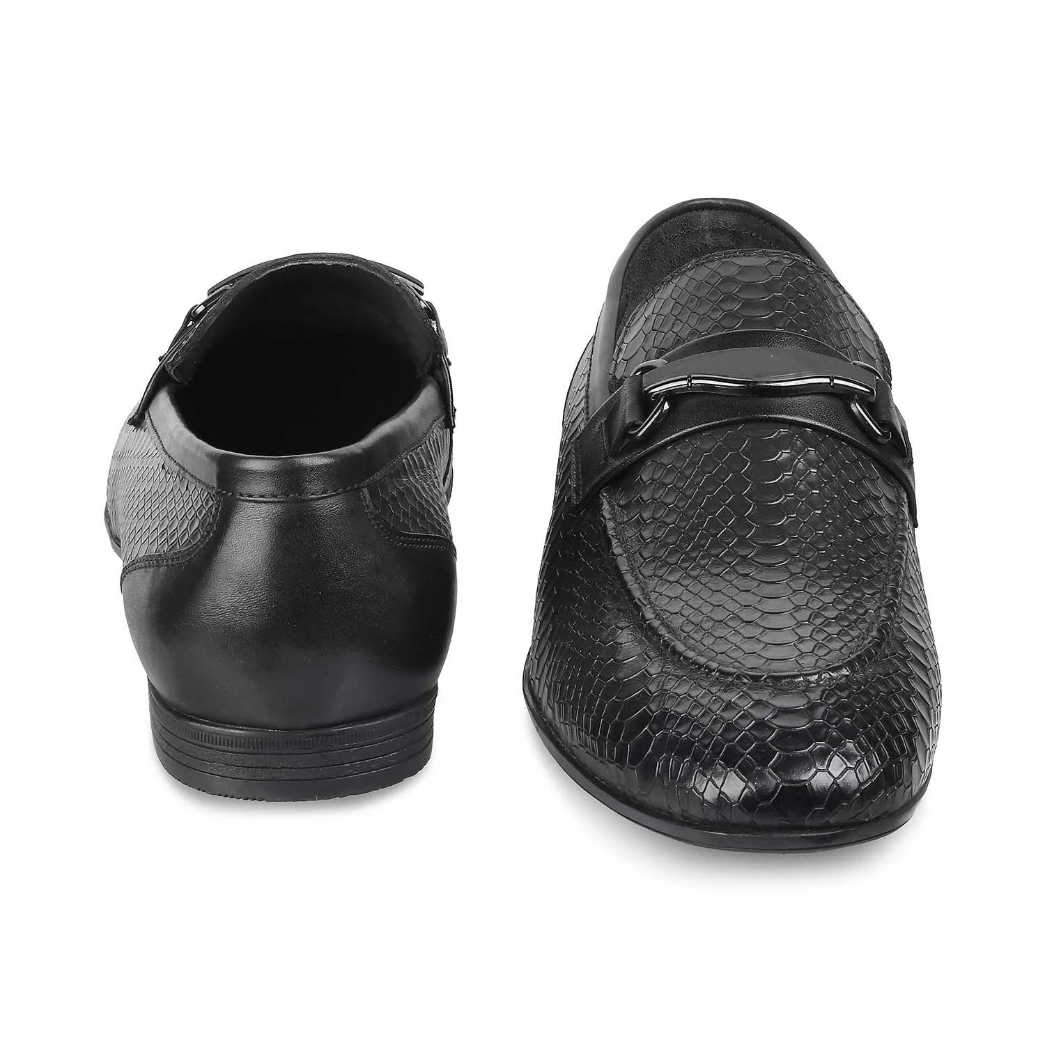 The Rytom Black Men's Leather Loafers Tresmode