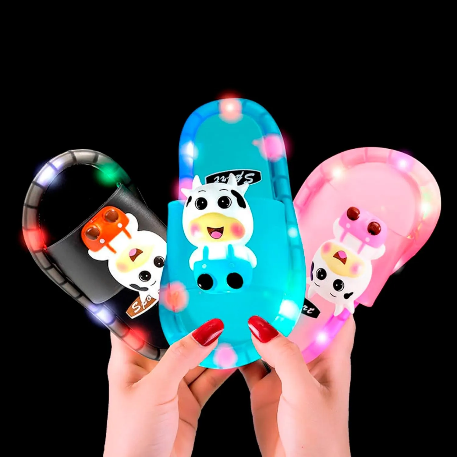 Toddler Girls Boys Light Up Slippers 2025 Stylish Cute Cartoon Animal Luminous Sandals for Girls Casual Slippers