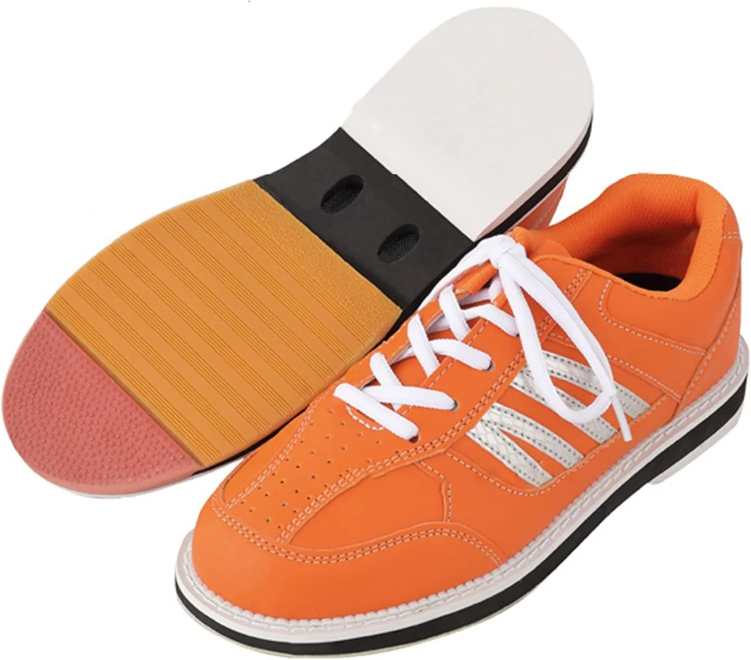 VEACAM Mens Bowling Shoes, Lace Up Bowls Sports Shoes Casual Fitness Trainers Breathable Bowling Sneakers