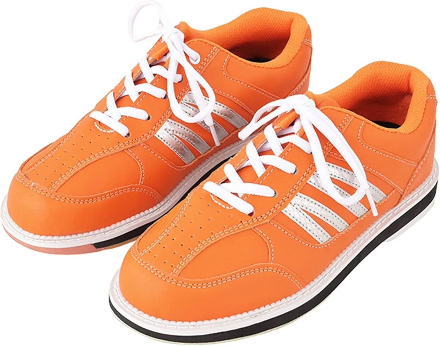 VEACAM Mens Bowling Shoes, Lace Up Bowls Sports Shoes Casual Fitness Trainers Breathable Bowling Sneakers