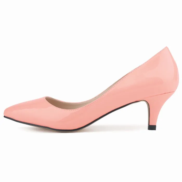 Women candy color pointed toe pumps office heels
