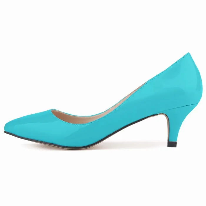 Women candy color pointed toe pumps office heels