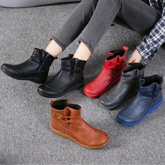 Women fashion elastic strap slip on short ankle boots