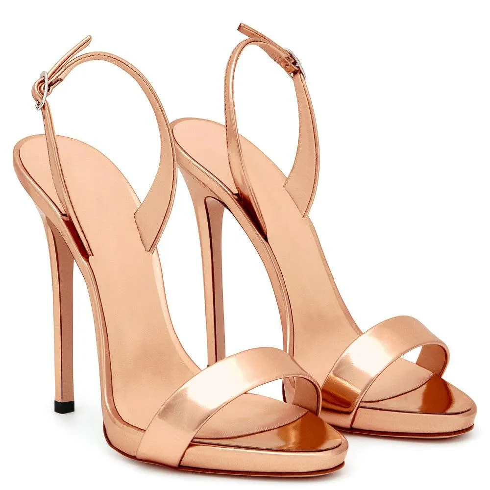 Women solid color peep toe slingback ankle strap stiletto heels