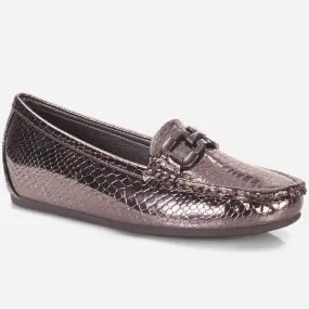 Womens "ELENA" Wedge Comfy Slide In Moccasins