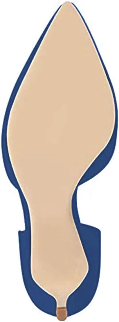 YDN Women Classic Mid Heels D'Orsay Pumps Suede Pointed Toe Slip On Dressy Stilettos Shoes Size 4-16